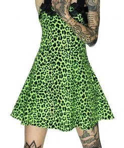 Dr Faust DRESSES Magical Green Leopard Mini Dress - Sadie 8 Dr Faust DRESSES Magical Green Leopard Mini Dress - Sadie