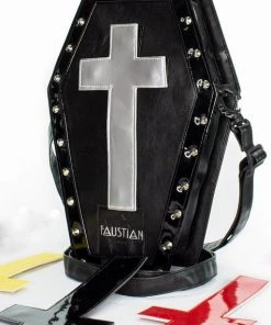 Dr Faust ACCESSORIES Interchangeable Crosses Vegan Leather Coffin Bag - Katana