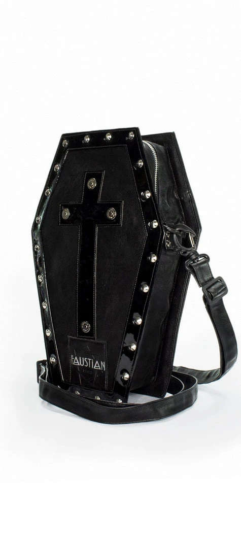 Dr Faust ACCESSORIES Interchangeable Crosses Vegan Leather Coffin Bag - Katana