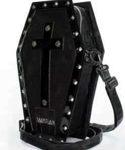 Dr Faust Magnetic Interchangeable Crosses Vegan Leather Coffin Bag - Katana ACCESSORIES