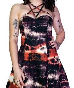 Dr Faust Mars Attack Pentagram Tie Dye Mini Dress - Marisol