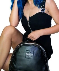 Dr Faust Meow! Vegan Leather Black Backpack - Harper ACCESSORIES
