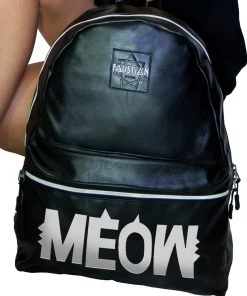 Dr Faust Meow! Vegan Leather Black Backpack - Harper ACCESSORIES