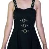 Dr Faust Metallic Buckle Black Mini Dress - Elvina