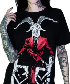 Dr Faust Modern Day Lucifer Nu Goth Black T-Shirt - Déchu OMEN COLLECTIONNEW