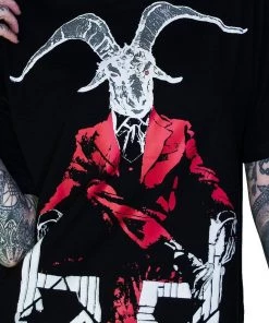 Dr Faust Modern Day Lucifer Nu Goth Black T-Shirt - Déchu OMEN COLLECTIONNEW
