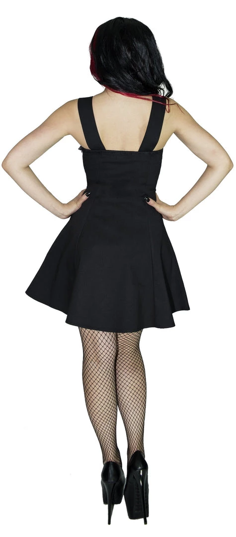 Dr Faust Moon Cat Little Black Mini Dress - Katriane