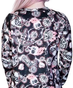 Dr Faust Motorcycle Print Soft Sweatshirt - Averi OMEN COLLECTIONNEW