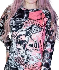 Dr Faust Motorcycle Print Soft Sweatshirt - Averi OMEN COLLECTIONNEW