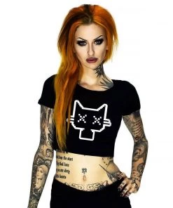 Dr Faust Neko Dead Cat Black Crop Top - Jolene OMEN COLLECTIONNEW