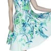 Dr Faust Turquoise Flowers White Midi Dress - Ophelia DRESSES