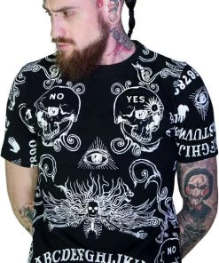 Dr Faust Ouija Board All Over Print Nu Goth Black T-Shirt - Mack OMEN COLLECTIONNEW