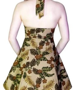 Dr Faust Peanut Brown Flowers Vintage Mini Dress - Joan DRESSES