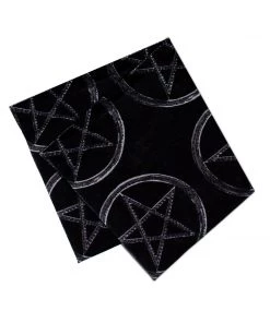 Dr Faust Bandanas Pentagram Wicca Black Cotton Bandana - Lauren