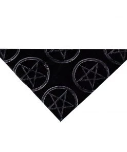 Dr Faust Bandanas Pentagram Wicca Black Cotton Bandana - Lauren