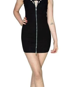 Dr Faust DRESSES Pentagram Black Mini Dress - Jordyn