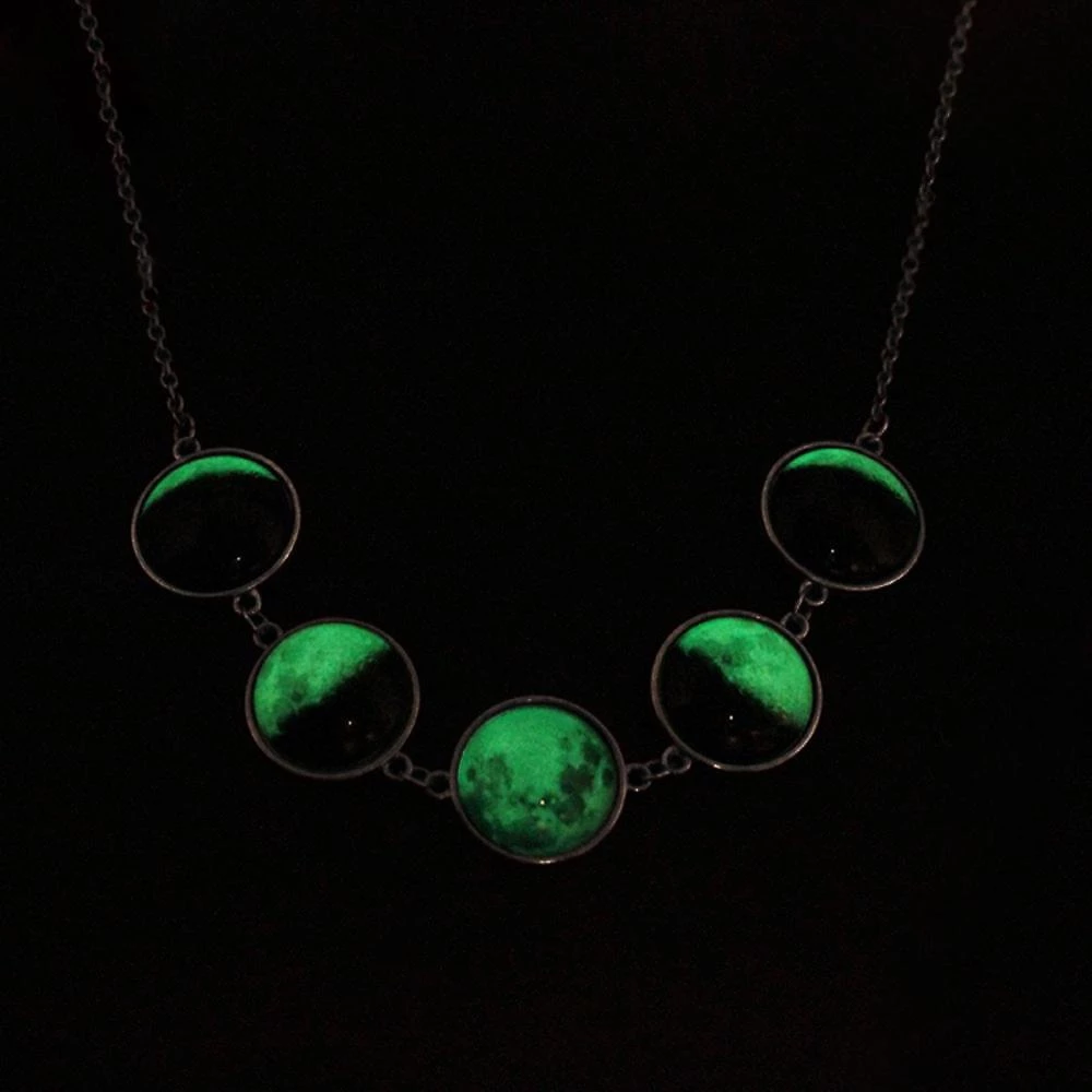 Dr Faust Phasing Moon Lunar Fluorescent Pendant And Necklace - Rowan