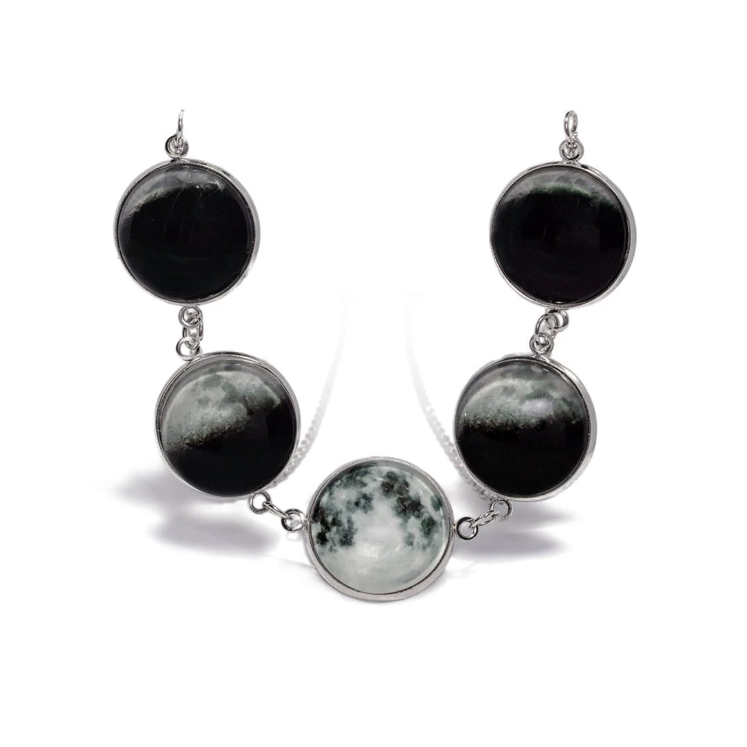 Dr Faust Phasing Moon Lunar Fluorescent Pendant And Necklace - Rowan