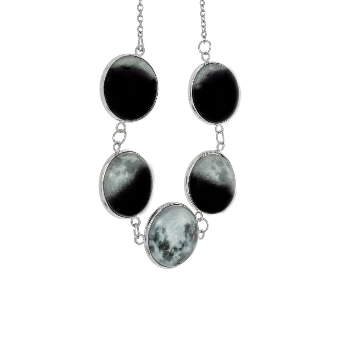 Dr Faust Phasing Moon Lunar Fluorescent Pendant And Necklace - Rowan
