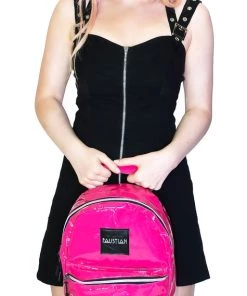 Dr Faust store 20 Dr Faust ACCESSORIES Pink Patent Vegan Leather Backpack - Shining