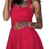 Dr Faust Polka Dot Red Midi Dress - Rebecca DRESSES 2 Dr Faust Polka Dot Red Midi Dress - Rebecca DRESSES