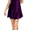 Dr Faust Pretty In Purple Velvet Mini Dress - Hana DRESSES