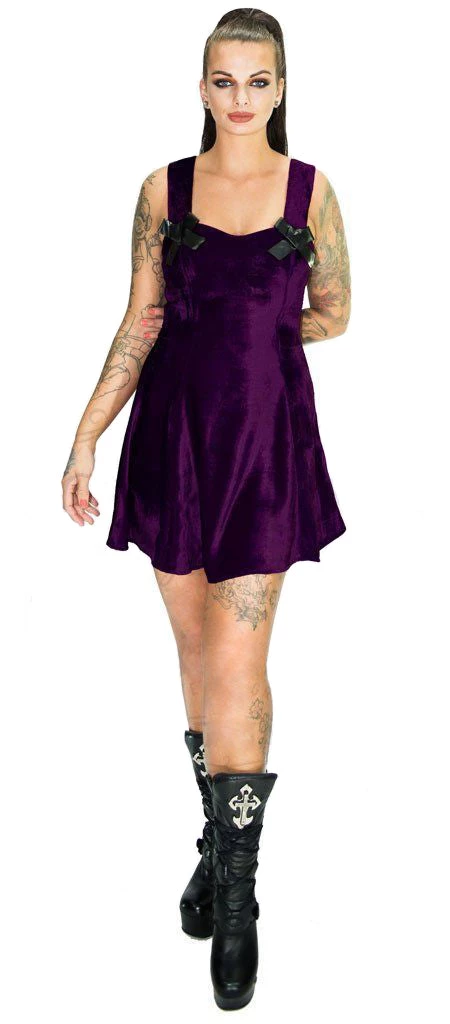 Dr Faust Pretty In Purple Velvet Mini Dress - Hana DRESSES 3 Dr Faust Pretty In Purple Velvet Mini Dress - Hana DRESSES