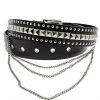 Dr Faust ACCESSORIES Pyramids & Conical Studs Black Vegan Leather Belt - Corbin