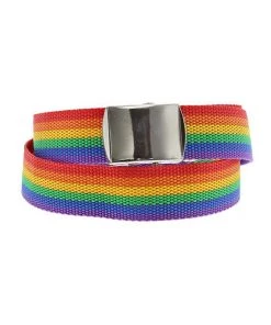 Dr Faust Rainbow Stripe Canvas Webbing Belt - Eduardo