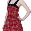 Dr Faust Rebel Red Tartan Mini Dress - Harmony DRESSES