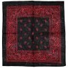 Dr Faust Red Design Black Cotton Bandana - Everard Bandanas