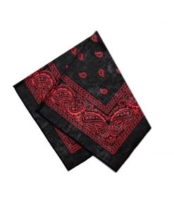 Dr Faust Red Design Black Cotton Bandana - Everard Bandanas