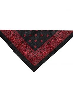 Dr Faust Red Design Black Cotton Bandana - Everard Bandanas