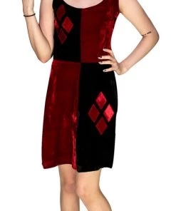 Dr Faust Red Diamond Velvet Black Mini Dress - Harley