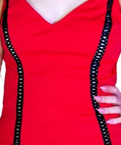Dr Faust Red Party Lace-Up Mini Dress - Jana