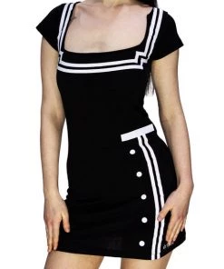 Dr Faust Sailor Black Mini Dress - Maria