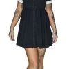 Dr Faust DRESSES Short Sleeve Wednesday Addams Black Mini Dress - Samara