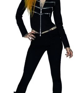 Dr Faust Short Elegant Black Cotton Jacket - Shelly JACKETS