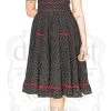 Dr Faust White Polka Dot Black Retro Midi Dress - Grace