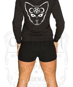 Doctor Faust T-SHIRTS & HOODIES Bast Cat Moon And Pentagram Hoodie - Peyton