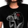 Dr Faust Day Of The Dead Love Skull Black Men's T-Shirt - Gabriel T-SHIRTS & HOODIES