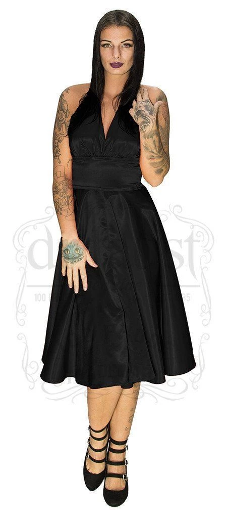 Dr Faust Marilyn Monroe Style Black Cocktail Midi Dress - Florence 3 Dr Faust Marilyn Monroe Style Black Cocktail Midi Dress - Florence