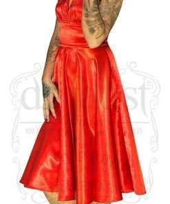 Dr Faust DRESSES Marilyn Monroe Style Red Cocktail Midi Dress - Phoebe