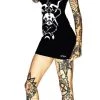 Dr Faust DRESSES Sitting Baphomet Black Mini Dress - Monserrat