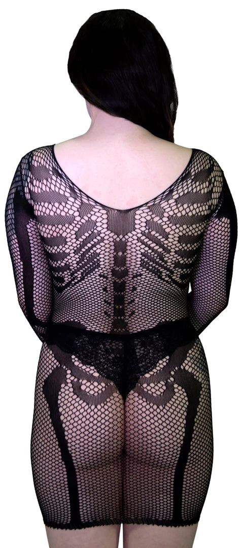 Dr Faust Skeleton Printed Fish Net Black Sheer Mini Dress - Sabine 4 Dr Faust Skeleton Printed Fish Net Black Sheer Mini Dress - Sabine