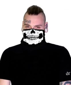 Dr Faust Bandanas Skull Outlaw Jaw Face Mask Covering - Jason