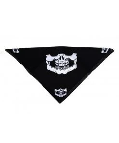 Dr Faust Dead Outlaw Skull Jaw Black Cotton Bandana - Lecter