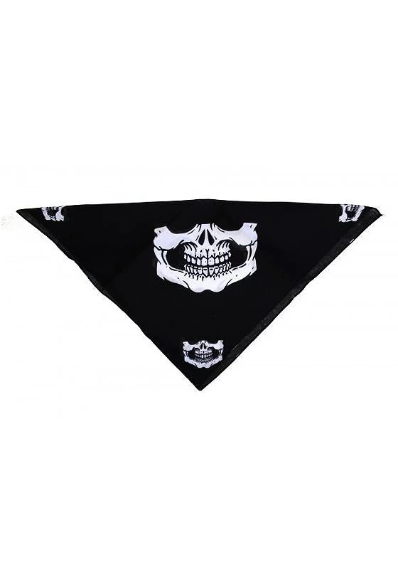 Dr Faust Dead Outlaw Skull Jaw Black Cotton Bandana - Lecter 4 Dr Faust Dead Outlaw Skull Jaw Black Cotton Bandana - Lecter
