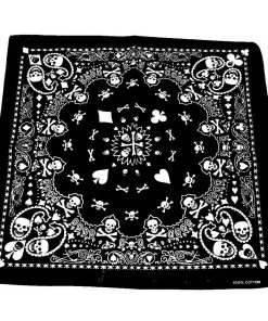 Dr Faust Bandanas Skulls Playing Cards Black Cotton Bandana - Robert