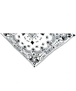 Dr Faust Skulls Playing Cards White Cotton Bandana - Robert